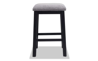 Elevations Black & Gray Backless Upholstered Counter Height Stool