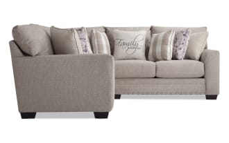 Cottage Chic Beige 98'' 3 Piece Sectional