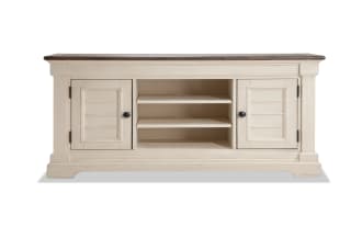 Laurel 64'' White & Gray Fully Assembled Storage TV Stand