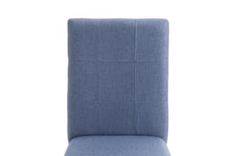 Leah Brown & Blue Solid Back Upholstered Dining Chair