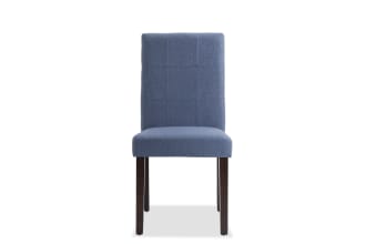 Leah Brown & Blue Solid Back Upholstered Dining Chair