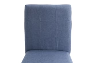 Leah Brown & Blue Solid Back Upholstered Counter Height Stool