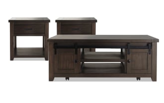 Montana Brown Storage Coffee & 2 End Table Set