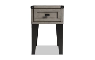 Wentworth Gray Storage Chairside Table