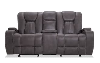 Viking Graphite 74'' Manual Gliding Console Loveseat with USB Port