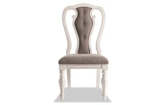 Scarlett White & Beige Queen Anne Upholstered Dining Chair