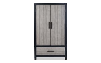 Fusion Black & Gray 2 Drawer Armoire