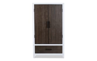 Fusion White & Brown 2 Drawer Armoire