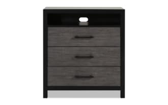 Fusion Black & Gray 3 Drawer TV Chest