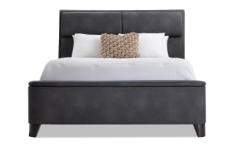 Belmont Queen Graphite Upholstered Panel Bed