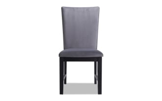 Cosmopolitan Espresso & Gunmetal Solid Back Upholstered Dining Chair