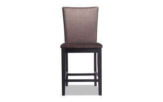 Cosmopolitan Espresso & Chocolate Solid Back Counter Height Stool