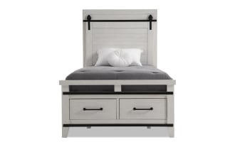 Montana Twin White Panel Storage Platform Bed