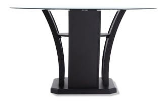 Cosmopolitan Espresso Round Glass Top Dining Table