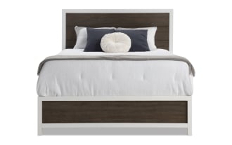 Fusion Queen White & Brown Panel Bed