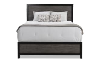 Fusion Queen Black & Gray Panel Bed