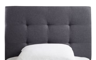 Aiden Twin Gray Upholstered Panel Headboard