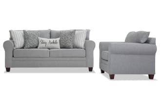 Laurel Gray 85'' Sofa & Chair