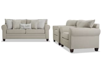 Laurel Beige 85'' Sofa & 2 Chairs
