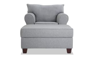 Laurel Gray Chair & Storage Ottoman