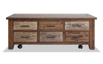 Relic Distressed Brown Lift-Top Storage Coffee Table