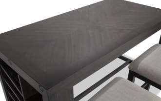 Sonoma 5 Piece Espresso Upholstered Counter Height Kitchen Island Set