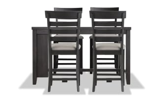 Sonoma 5 Piece Espresso Upholstered Counter Height Kitchen Island Set