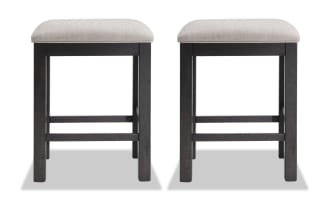 Sonoma Espresso & Beige Backless Upholstered Counter Height Stool (Set of 2)