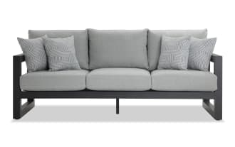 Glam Gray Aluminum Outdoor Sofa