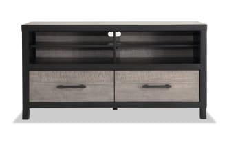 Fusion 50'' Black & Gray Fully Assembled Storage TV Stand