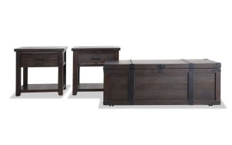 Montana Brown Storage Trunk Coffee & 2 End Table Set