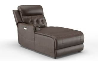 Canyon Walnut Left Arm Facing Power Reclining Chaise with Power Headrest