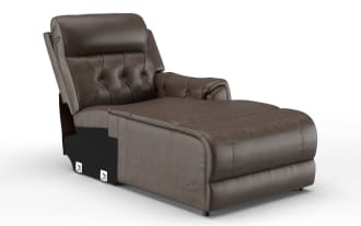 Canyon Walnut Right Arm Facing Power Reclining Chaise with Power Headrest