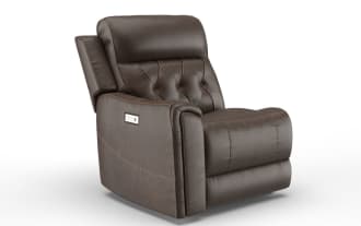 Canyon Walnut Left Arm Facing Power Recliner with Power Headrest