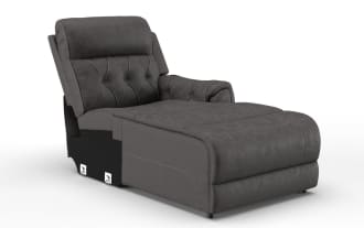 Canyon Gray Right Arm Facing Power Reclining Chaise with Power Headrest