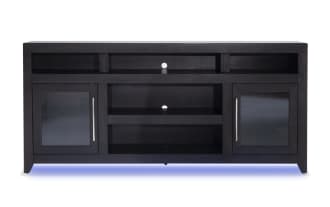 Cosmopolitan 75'' Black Fully Assembled Storage TV Stand