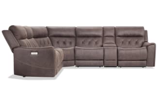 Canyon Walnut 126'' Power Reclining 6 Piece Sectional Sofa with Power Headrest