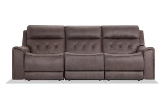 Canyon Walnut 98'' Dual Power Reclining Sofa with Power Headrest