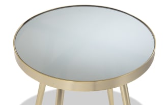 Amari Mirrored Round End Table