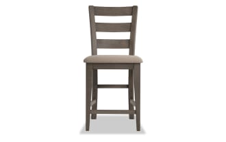 Hudson Beige & Gray Ladder Back Counter Height Stool