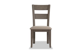 Hudson Gray & Beige Ladder Back Upholstered Dining Chair