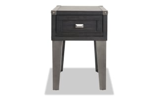Wentworth Black Storage Chairside Table