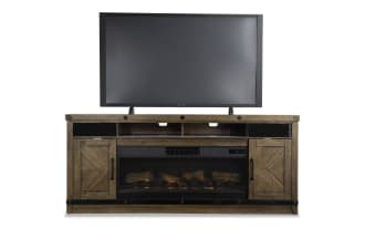 Sonoma 74.6'' Natural Fully Assembled Electric Fireplace and TV Stand