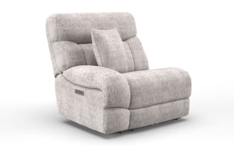 Everest Light Gray Left Arm Facing Power Recliner with Power Headrest