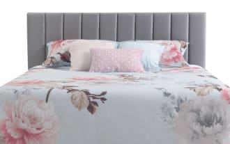 Aster Twin Gray Upholstered Panel Bed