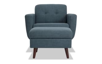 Bettie Teal Chair & Storage Ottoman