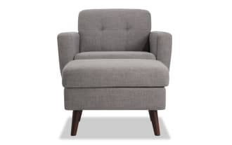 Bettie Gray Chair & Storage Ottoman