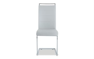 Skyline Chrome & Light Gray Faux Leather Solid Back Upholstered Dining Chair