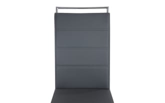 Skyline Chrome & Charcoal Faux Leather Solid Back Upholstered Dining Chair