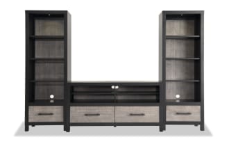Fusion 94'' Black & Gray 3 Piece Storage Entertainment Center